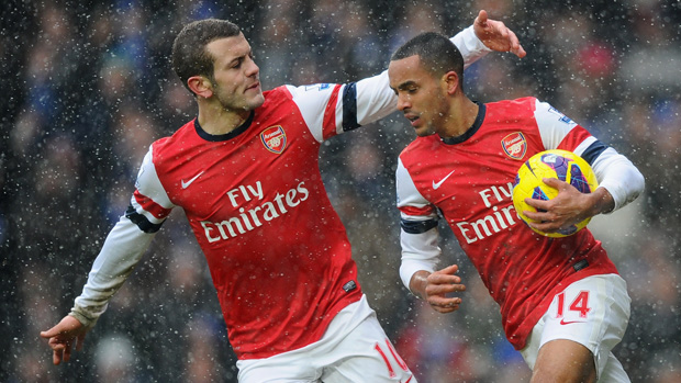 Wilshere and Walcott in action for Arsenal